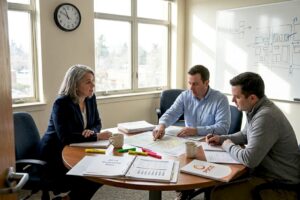 City officials and EMS consultants in meeting