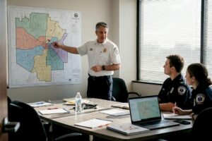 EMS manager leading municipal planning meeting