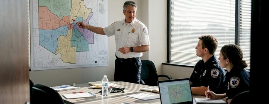 EMS manager leading municipal planning meeting