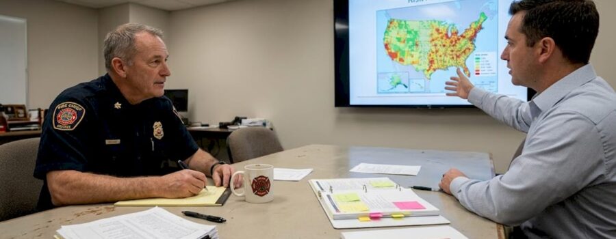 Fire chief in meeting with consultant