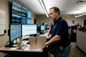 Dispatch supervisor in public safety center