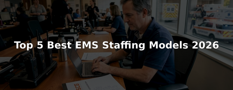 EMS supervisor updating staffing schedule in office