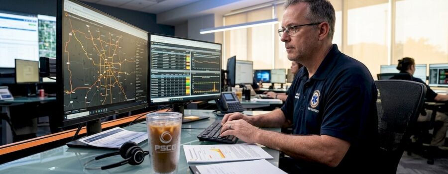 EMS system designer working in communications center