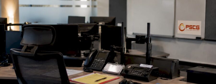 Municipal EMS command center with PSCG logo