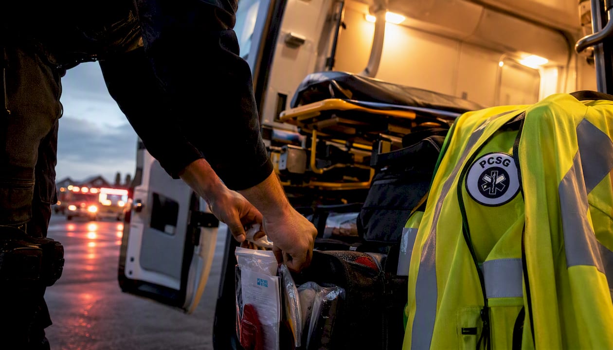 Ambulance bay loading for automatic aid