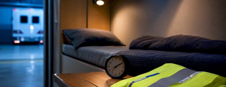 EMS station rest area during overnight fatigue pilot