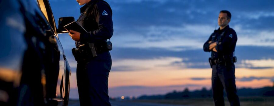 FTO coaching trainee during roadside training