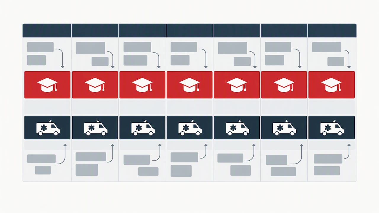 Protected EMS training and maintenance schedule blocks