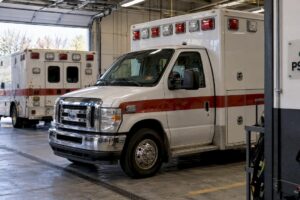 Frontline and reserve ambulances in an EMS bay