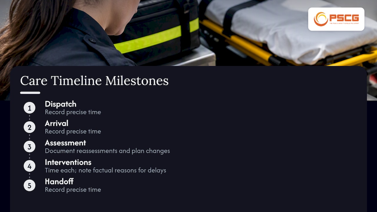 Timeline of five EMS care milestones