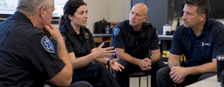 EMS clinicians share a post-call debrief
