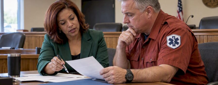 Town officials review an EMS funding proposal